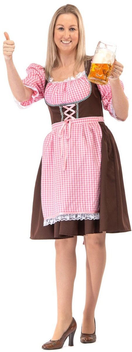 Boeren Tirol & Oktoberfest Kostuum | Lang Oktoberfest Dirndl Tirol Bier | Vrouw | 3XL | Bierfeest | Verkleedkleding